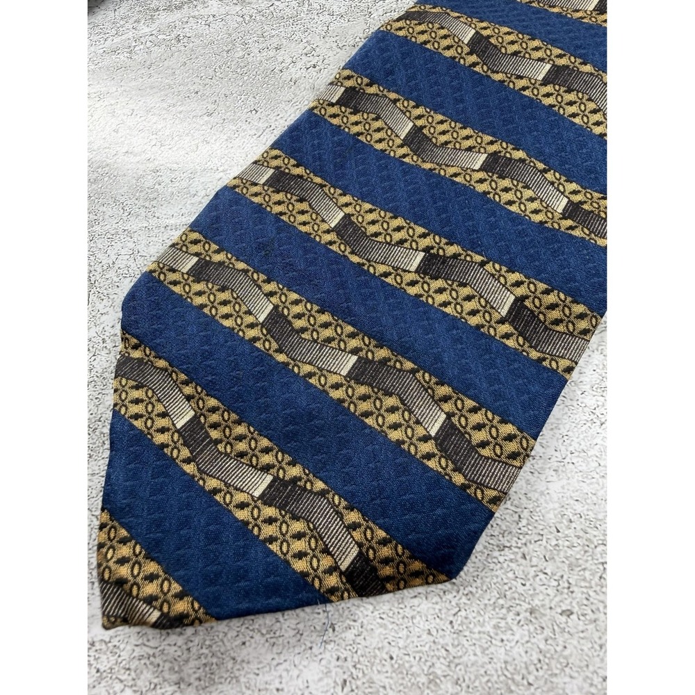 Robert Talbott Tie Mens One Size Blue 100% Silk Pointed Striped Made In U.S.A.